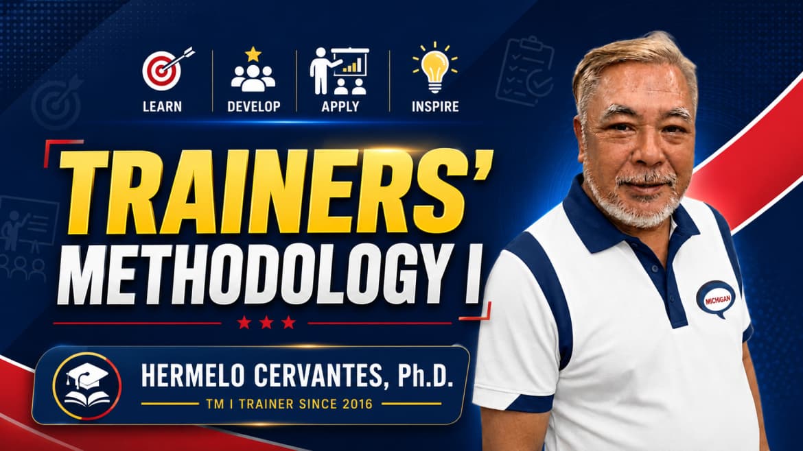 Trainers Methodology I course banner featuring trainer Hermelo A. Cervantes, Ph.D.